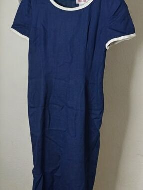 Maggy London Navy and White Maxi Dress-sz 10